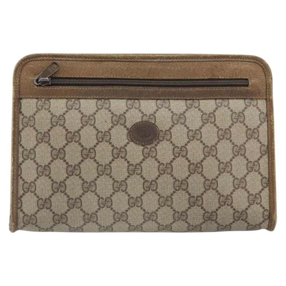 Gucci GG Supreme Clutch Bag Beige